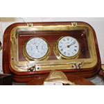 Antique Porthole Ships Clock/Barometer