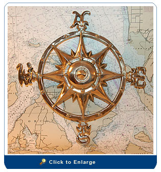 Solid-Brass Compass Rose
